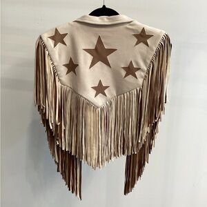 Western Fringe Shrug with Stars